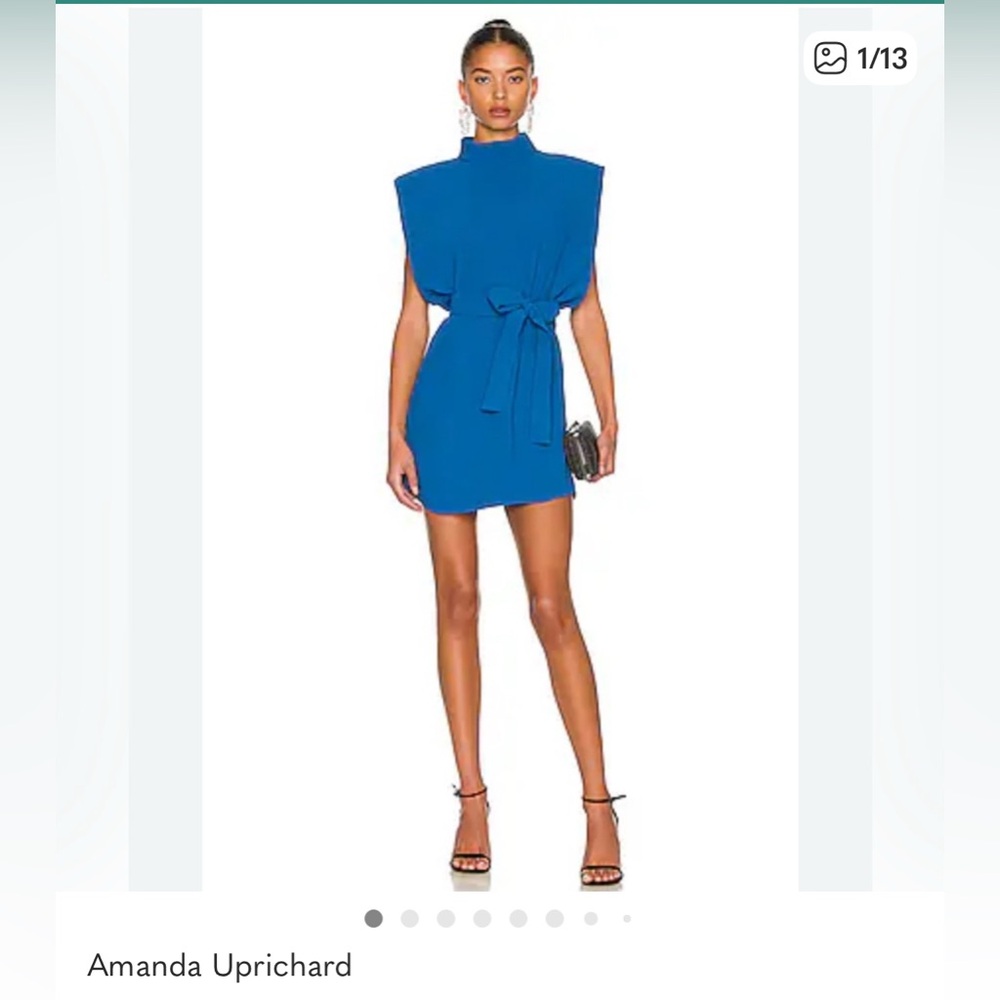 Amanda Uprichard Blue Asymmetrical Dress
